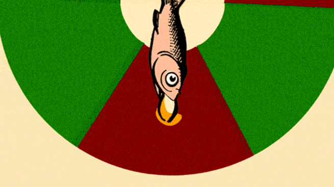 A fish with a rotating background