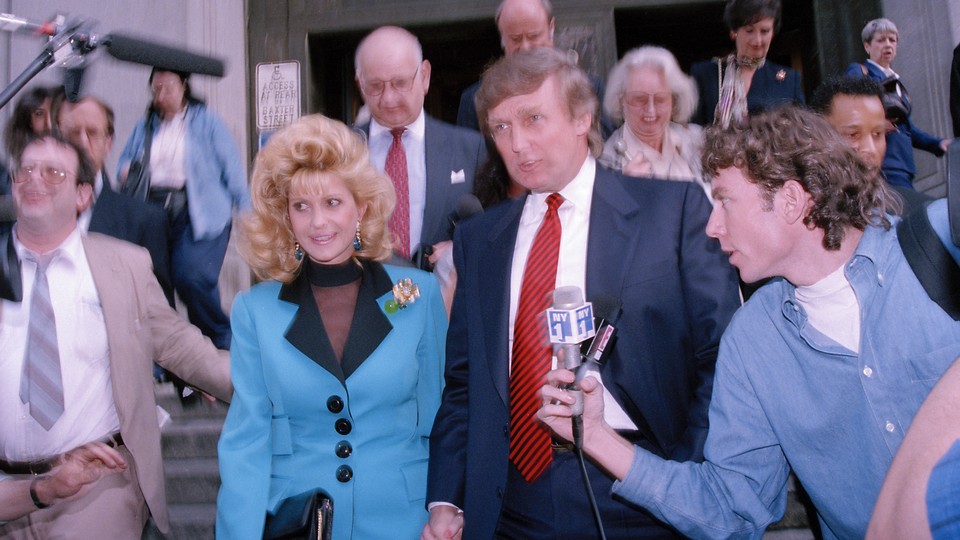 Donald and Ivana Trump leave court in 1993.