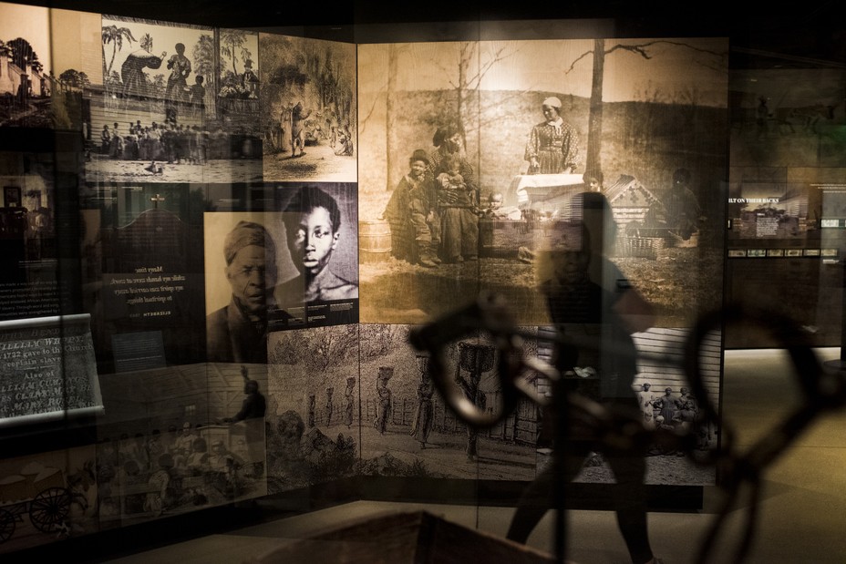 A scene of a display at the National Museum of African American History and Culture in Washington, D.C.