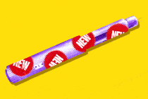 Red starburst sticker that says 'NEW' on a GLP-1 injector pen