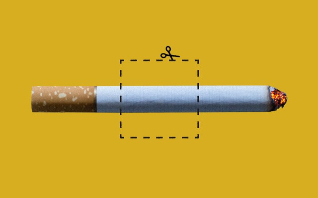 An illustration of a cigarette with a cutout box around it