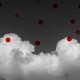 a cloud with red dots on it