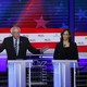 Joe Biden, Bernie Sanders, and Kamala Harris during the second night of the first Democratic debate.