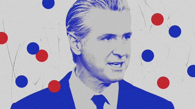 Illustration of Gavin Newsom