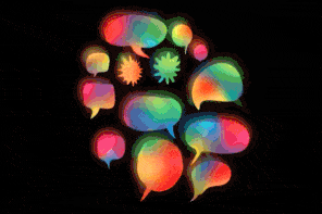 colored speech bubbles