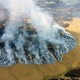 An aerial view of the Bogus Creek wildfire burning in Alaska's Yukon Delta National Wildlife Refuge