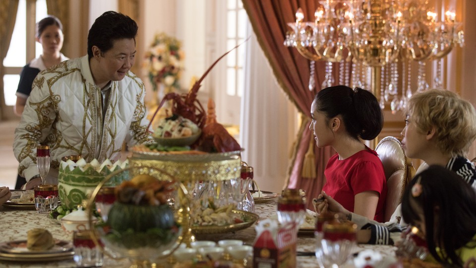 A dinner-table scene from 'Crazy Rich Asians'