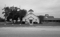 Picture of First Baptist Church, Sutherland Springs, Texas where 26 people were killed, 22 injured by gunfire.