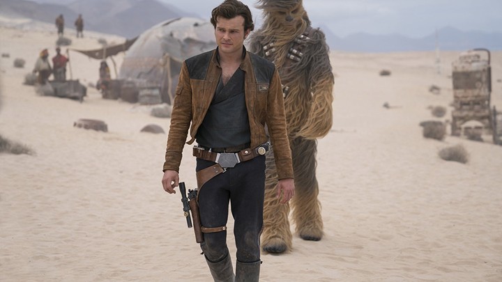 Alden Ehrenreich as Han Solo and Joonas Suotamo as Chewbacca in 'Solo'