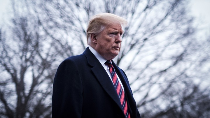President Trump outside the White House in January