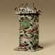 An illustration of a political podium decorated with military camouflage.