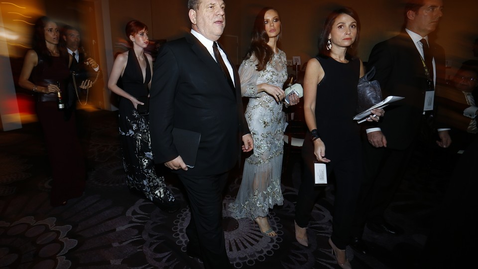 Harvey Weinstein arrives at the Golden Globe Awards in 2015.
