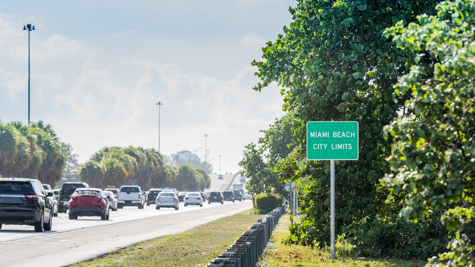 An image of the Miami Beach City Limits sign