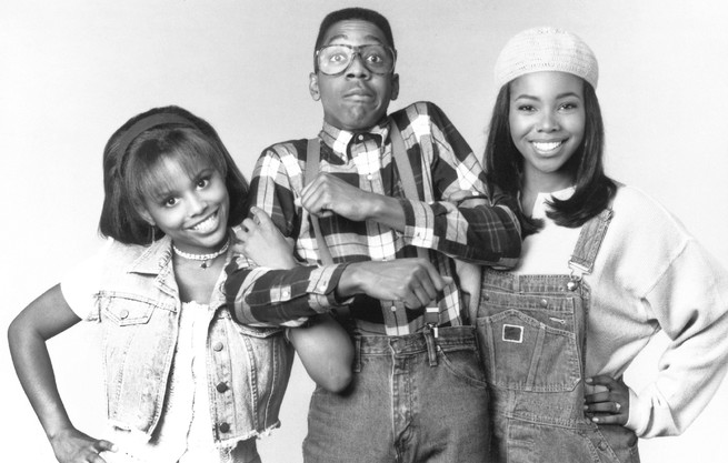 black-and-white publicity still of cast of Family Matters
