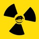 Illustration of a nuclear symbol with Trump's mouth in the middle