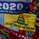 Flags at a 2020 Donald Trump campaign rally