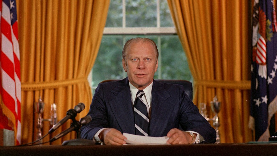 Former President Gerald Ford During Interview with ABC News Anchor