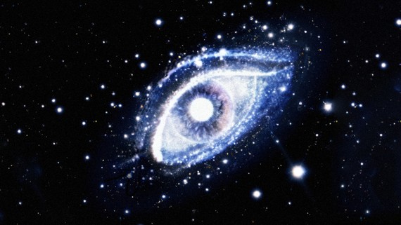 Illustration of a galaxy shaped like a human eye