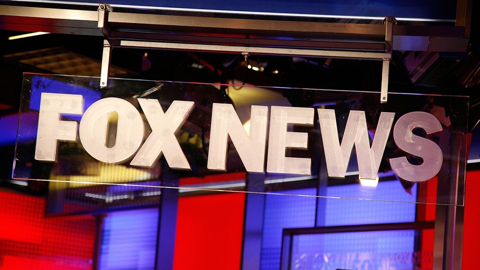The Fox News logo at Fox Studios on August 16, 2011, in New York City