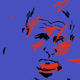 Stylized image of Vladimir Putin with red scribbles