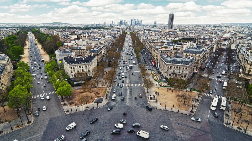 A bird's-eye view of Paris, France