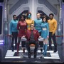 Jesse Plemons, Cristin Milioti, and others on the bridge of the USS Callister in 'Black Mirror'