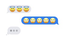 someone texts an emoji halo face, the response is a bunch of emoji rolling their eyes