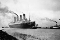 The Titanic sets sail