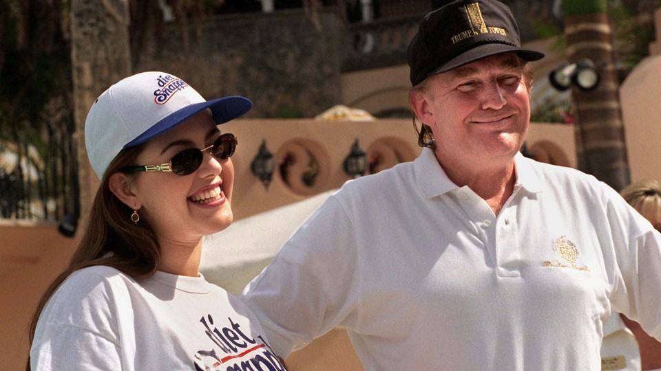 Alicia Machado with Donald Trump at Mar-a-Lago in 1997