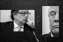 Collage of a photo of Gustavo Petro and Donald Trump