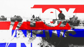 Illustration of Russian military and the Fox News logo.