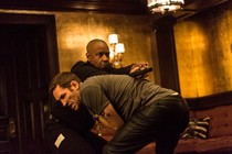 Denzel Washington and Nash Edgerton in a scene from “The Equalizer.”