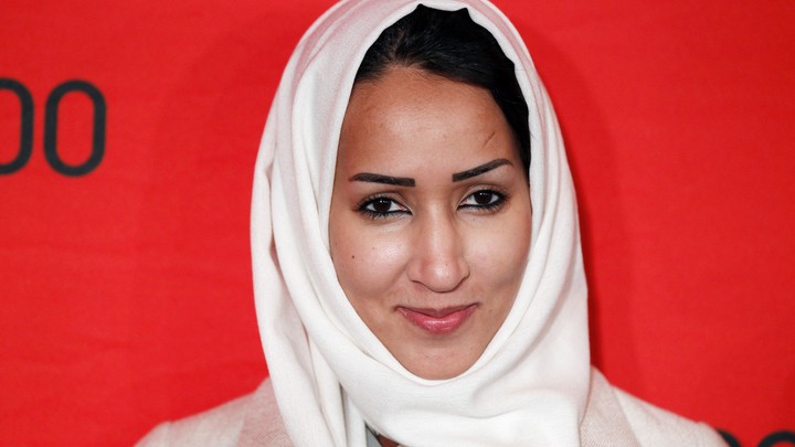 Saudi activist Manal al-Sharif arrives to be honored at the Time 100 Gala in New York in 2012.