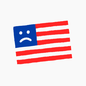 USA flag with sad face