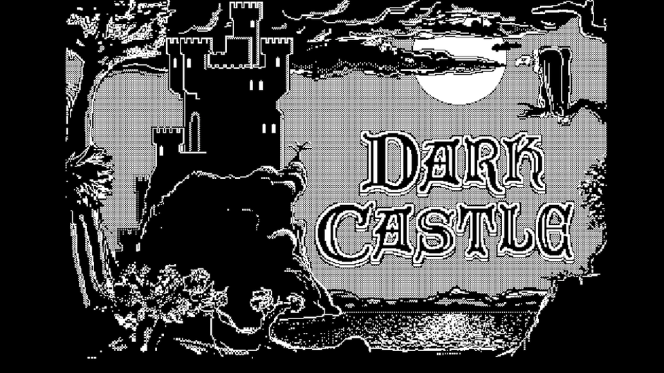 A screenshot of the 1986 Macintosh computer game Dark Castle
