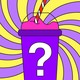 A slushie cup with a question mark on it