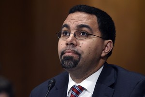 Secretary John King Jr. is seen on Capitol Hill in Washington. The importance and benefits of diversity is a theme Secretary John King Jr. has been discussing around the United States since he took office earlier this year.