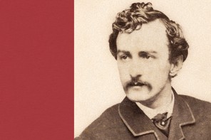 An illustration using a sepia photograph of John Wilkes Booth