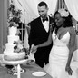 Lauren and Cameron cut the cake during their wedding on Season 1 of "Love Is Blind"