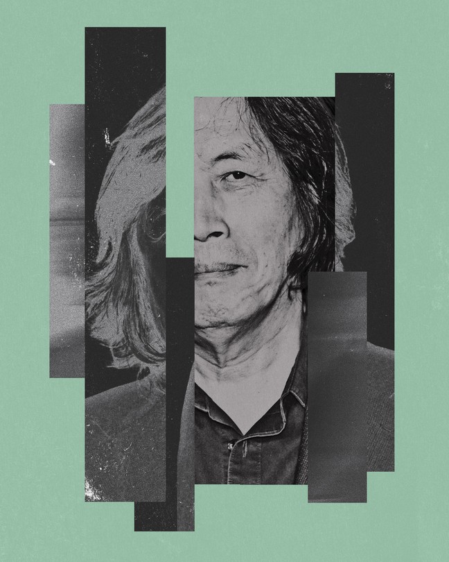 abstract collage portrait of Lee Chang-dong