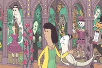 a drawing of fairytale characters