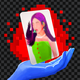 A pixelated image of an NFT with flames in the background