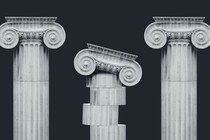 Two columns with one broken in the middle