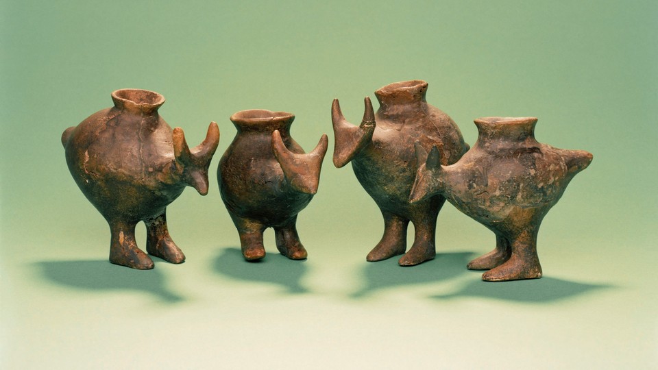 Ancient animal-shaped baby bottles