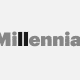 The word "millennial," the two Ls alternating between a pause and play symbol