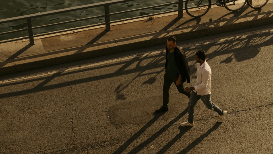 Two men walking