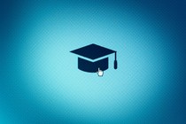 A cursor hovers over a digital image of a graduation cap