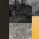 Blocks of gray-scale images of a burnt home, mountains, clouds, and a yellow block of fire