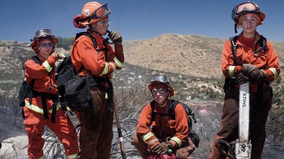 Rainbow Crew 4 after fighting a small fire near Hemet, 2017