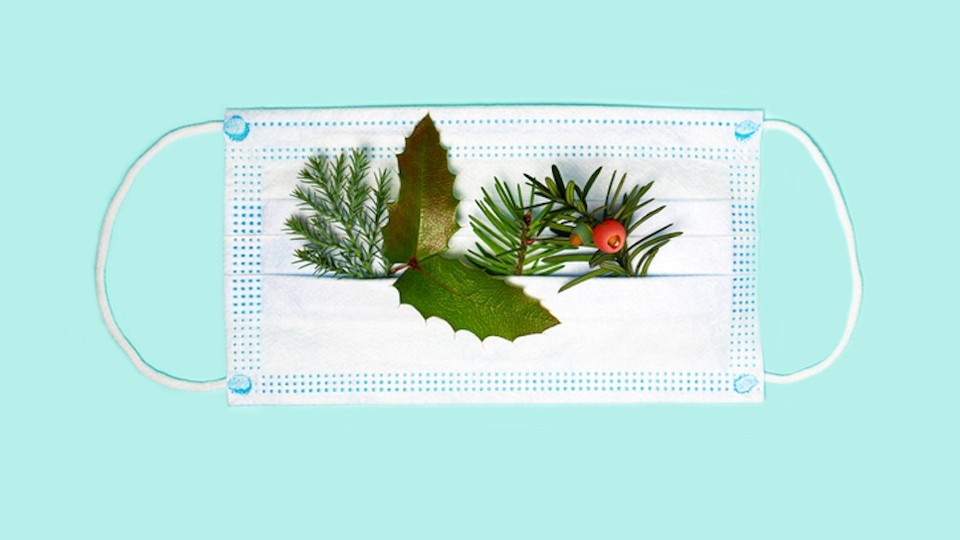 surgical mask with greenery
